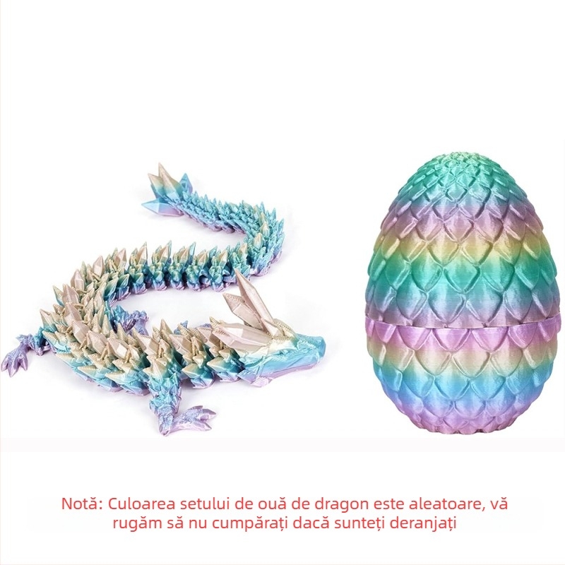 Set dragon egg imprimat 3D, model asamblat, stil modern de artă, PLA, ornament pentru agățat