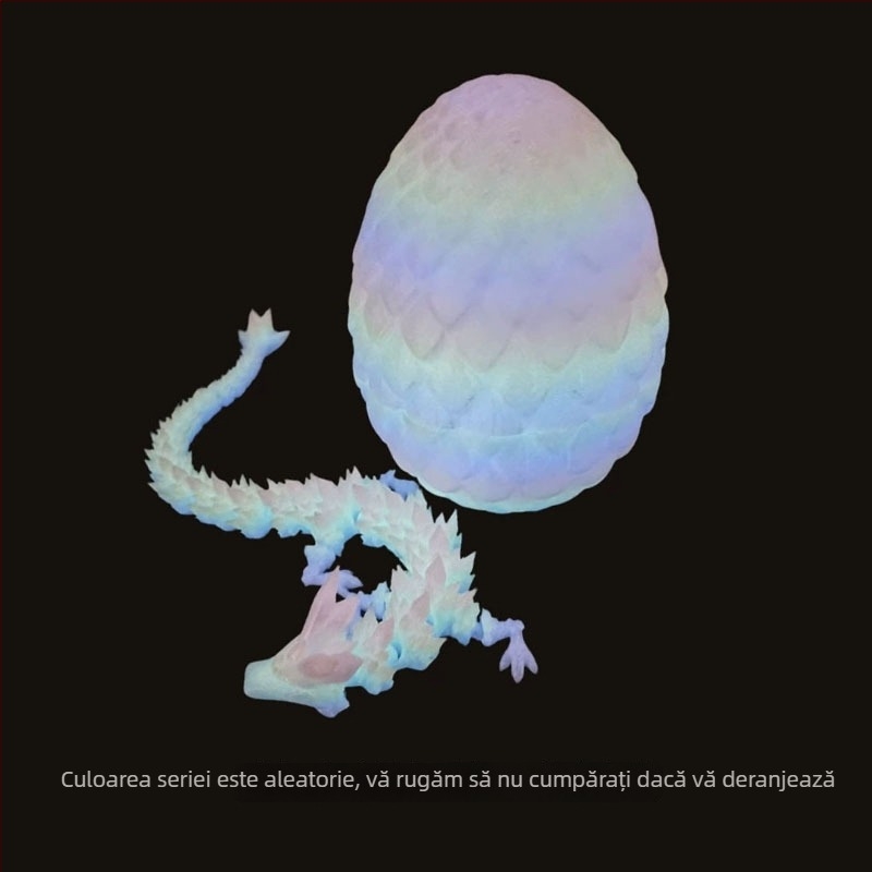 Set dragon egg imprimat 3D, model asamblat, stil modern de artă, PLA, ornament pentru agățat