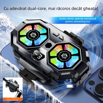 Răcitor pentru telefon SL22 cu afișaj digital și ventilatoare duale, 15W, 74g, Ceramic+ABS, USB-C