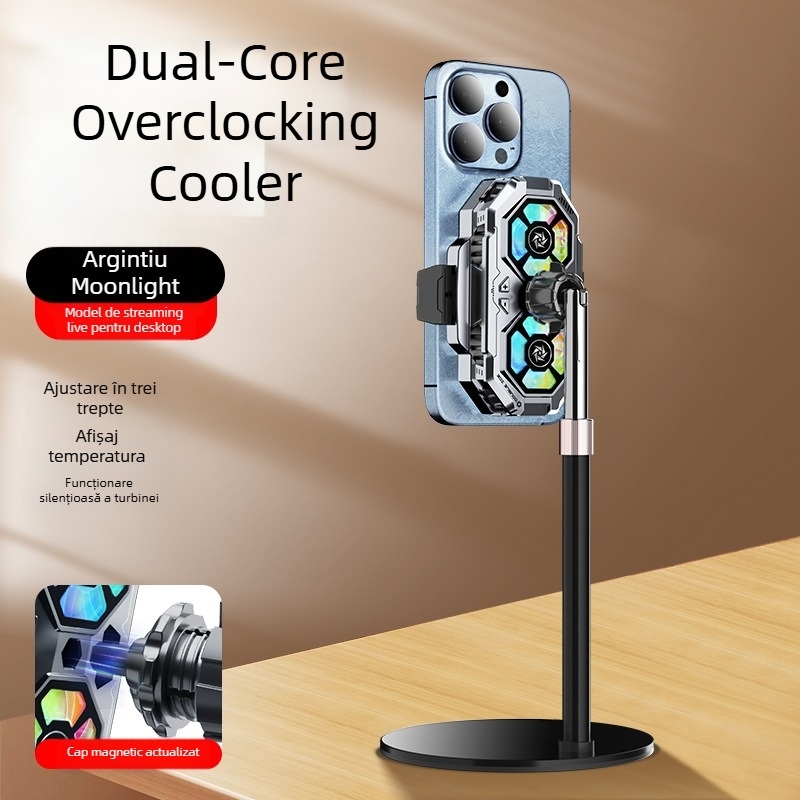 Răcitor pentru telefon SL22 cu afișaj digital și ventilatoare duale, 15W, 74g, Ceramic+ABS, USB-C