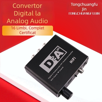 Convertor Digital-Analog cu decodare coaxială pentru sunet 5.1 canale și ieșire pentru căști de 3,5 mm, model SM-007