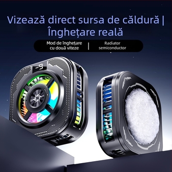 Clip de răcire pentru telefon cu afișaj digital, răcire rapidă cu semiconductori, atașare magnetică, 8W, Type-C