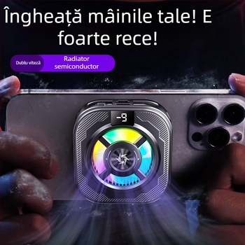 Clip de răcire pentru telefon cu afișaj digital, răcire rapidă cu semiconductori, atașare magnetică, 8W, Type-C