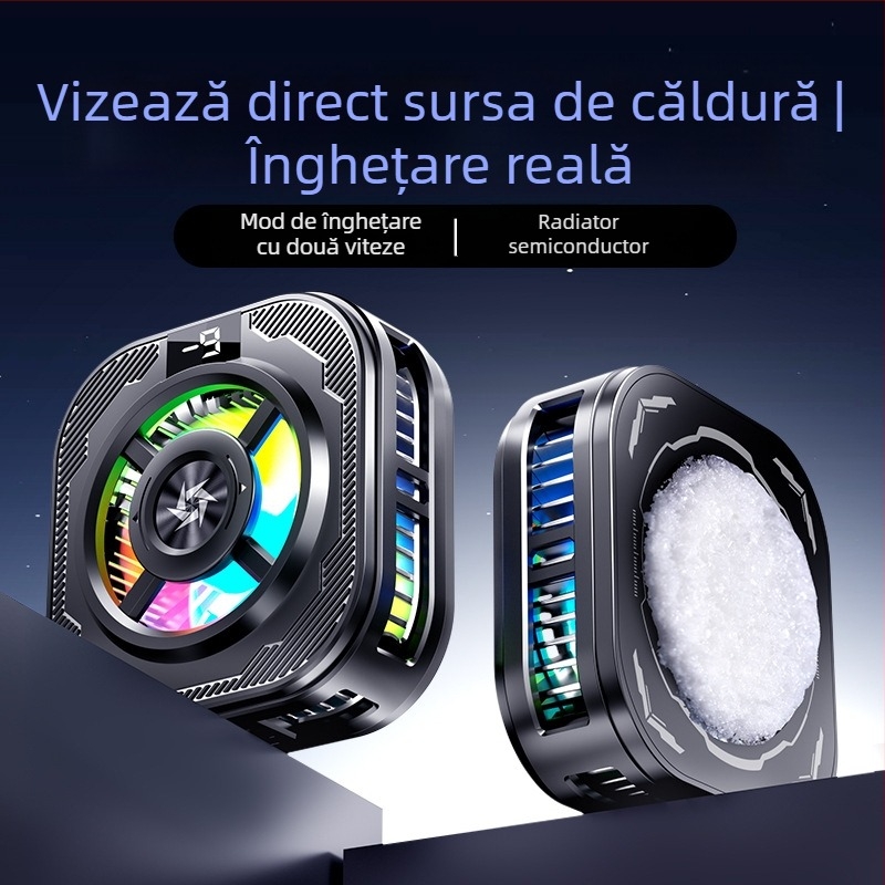 Clip de răcire pentru telefon cu afișaj digital, răcire rapidă cu semiconductori, atașare magnetică, 8W, Type-C
