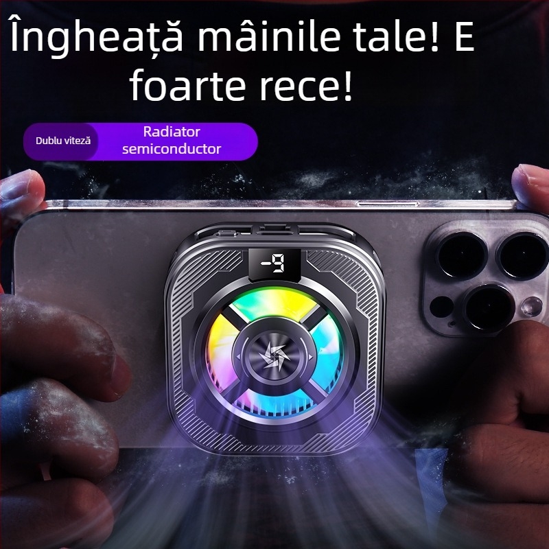 Clip de răcire pentru telefon cu afișaj digital, răcire rapidă cu semiconductori, atașare magnetică, 8W, Type-C