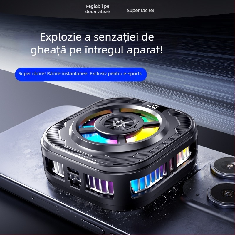 Clip de răcire pentru telefon cu afișaj digital, răcire rapidă cu semiconductori, atașare magnetică, 8W, Type-C