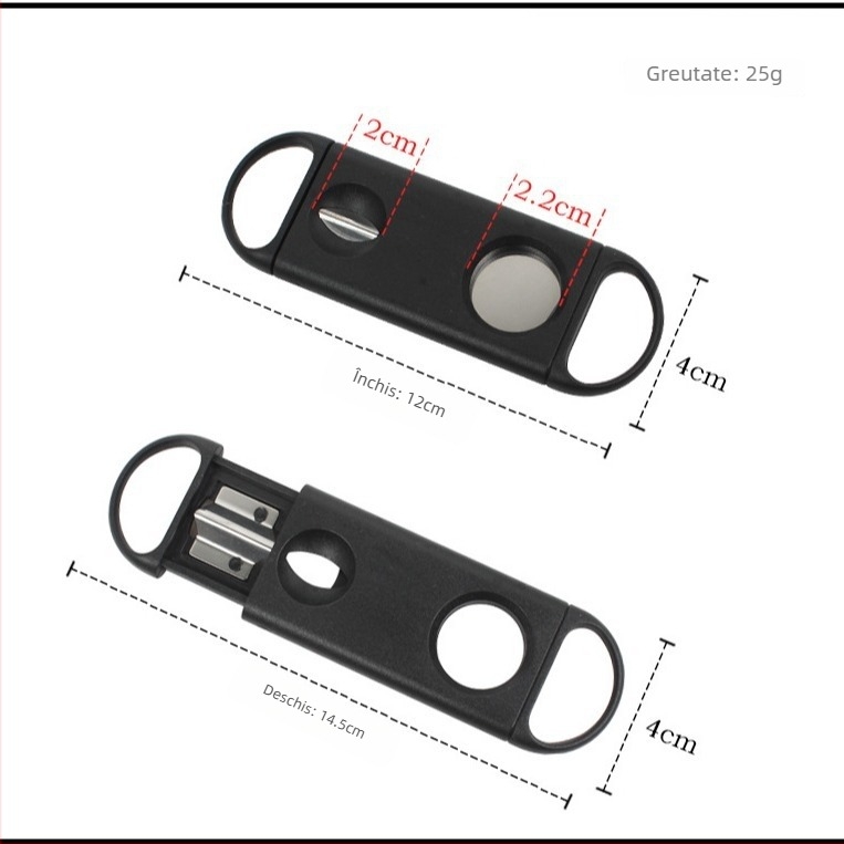 Tăietor de cigare Runrui, oțel inoxidabil, realizat manual, personalizabil, design simplu