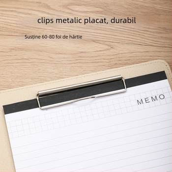 Dosar A4 din plastic cu clemă, model WJJ-02, grosime placă 0,5 mm, lățime spate 40 mm