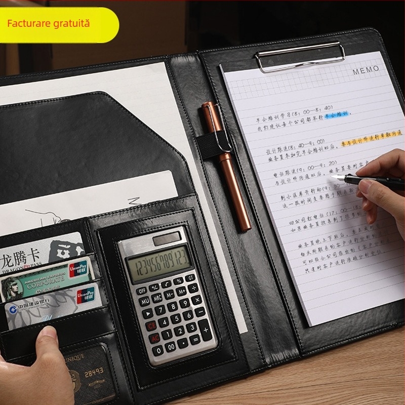 Dosar A4 din plastic cu clemă, model WJJ-02, grosime placă 0,5 mm, lățime spate 40 mm