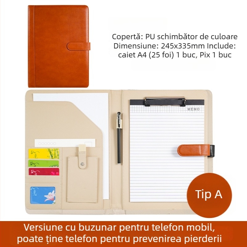 Dosar A4 din plastic cu clemă, model WJJ-02, grosime placă 0,5 mm, lățime spate 40 mm