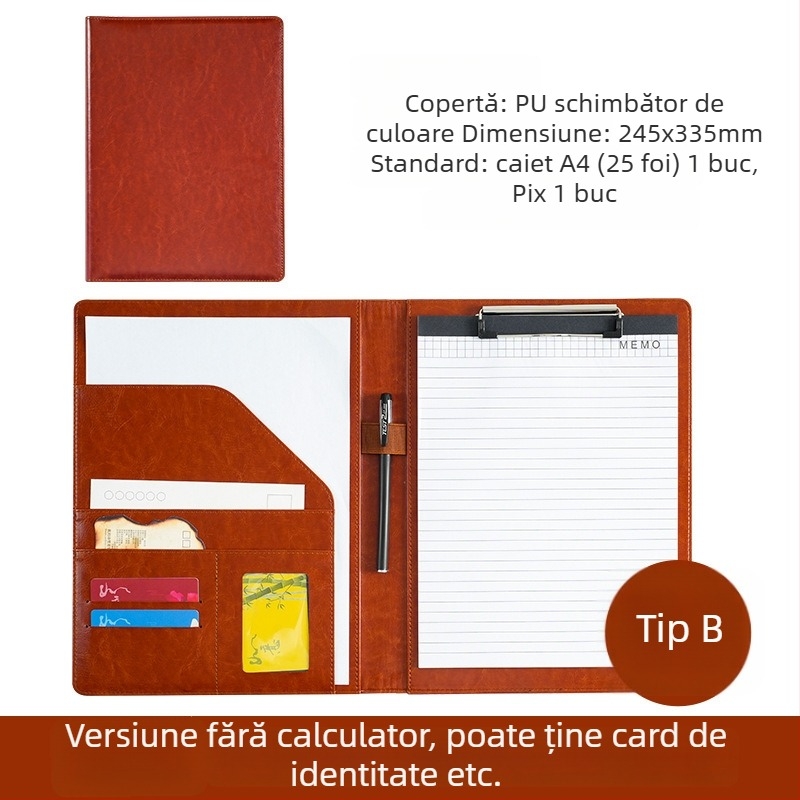 Dosar A4 din plastic cu clemă, model WJJ-02, grosime placă 0,5 mm, lățime spate 40 mm