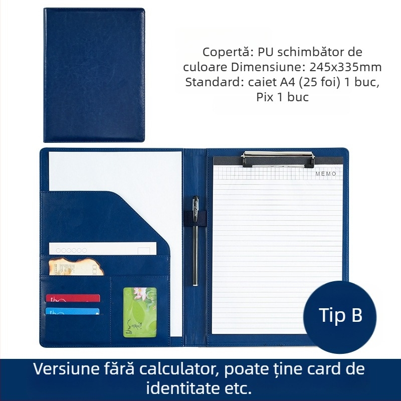 Dosar A4 din plastic cu clemă, model WJJ-02, grosime placă 0,5 mm, lățime spate 40 mm