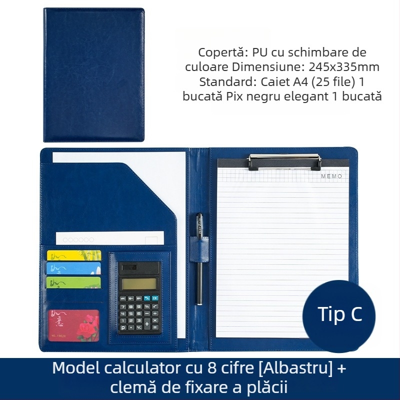 Dosar A4 din plastic cu clemă, model WJJ-02, grosime placă 0,5 mm, lățime spate 40 mm