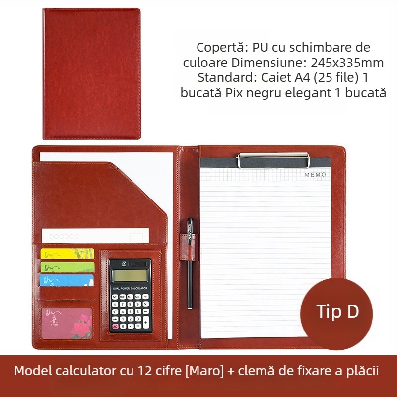 Dosar A4 din plastic cu clemă, model WJJ-02, grosime placă 0,5 mm, lățime spate 40 mm