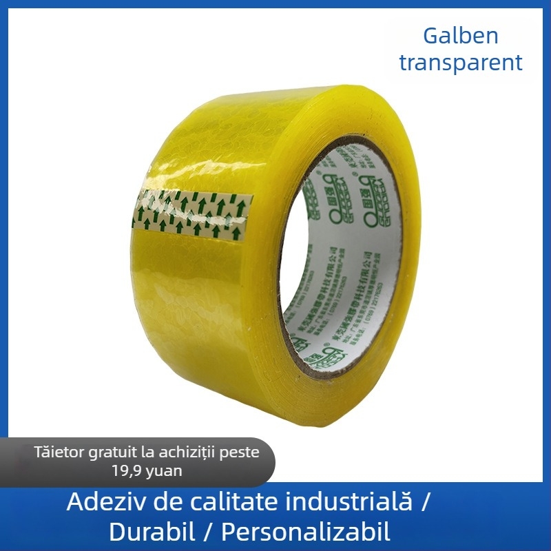 Bandă de ambalare, film BOPP, adeziv sensibil la presiune, grosime 0.9–2.6 mm, pentru sigilări expedieri