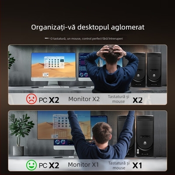 Comutator KVM, model KVM-10, 1080p, compatibil universal, pentru videoconferințe