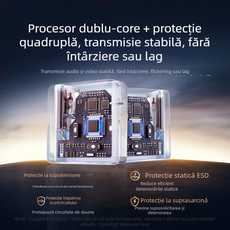 Comutator KVM, model KVM-10, 1080p, compatibil universal, pentru videoconferințe