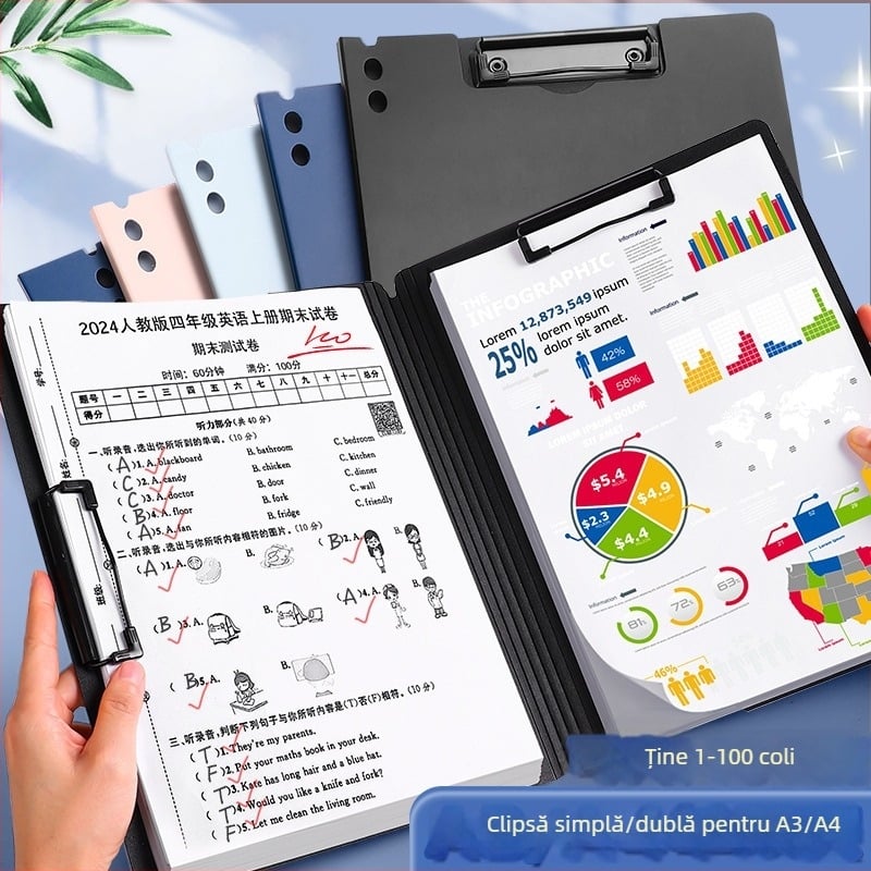 Cleme de documente din plastic, model BJ, Have fun learning