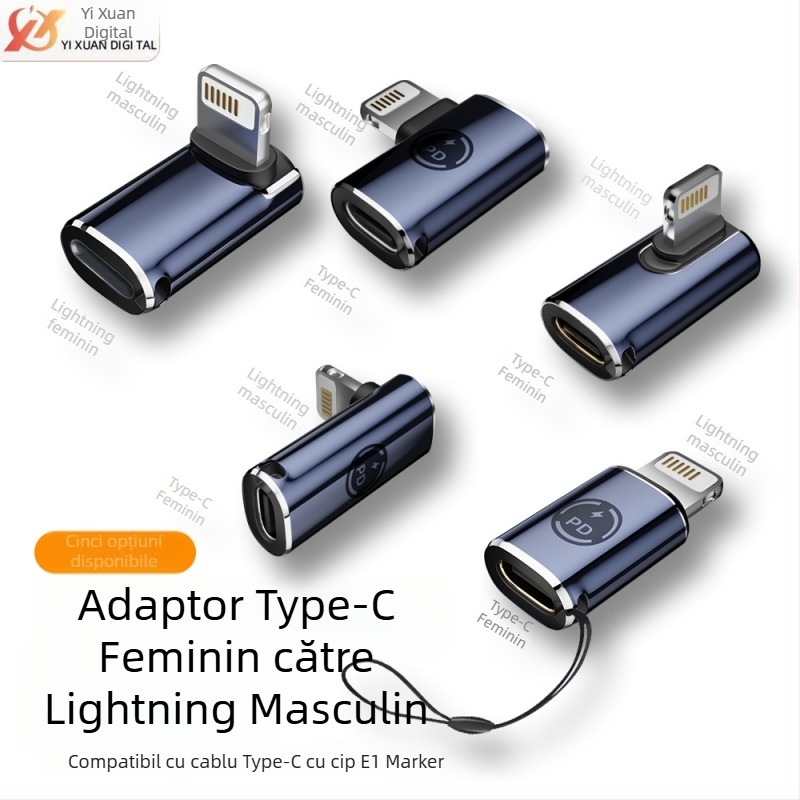Adaptor Type-C la Lightning, 27W încărcare rapidă pentru iPhone 14 Pro și iPad Pro, Brand One Core
