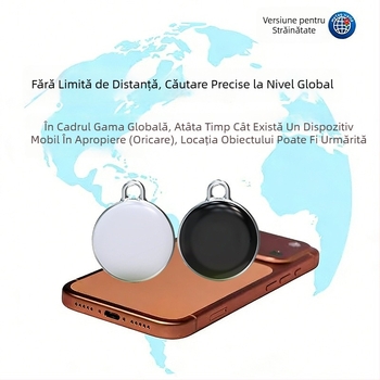 Tracker anti-pierdere pentru animale de companie cu poziționare inteligentă, Bluetooth, model F3, compatibil cu iOS, rezistent la apă, rază de 100 m