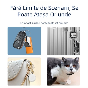 Tracker anti-pierdere pentru animale de companie cu poziționare inteligentă, Bluetooth, model F3, compatibil cu iOS, rezistent la apă, rază de 100 m