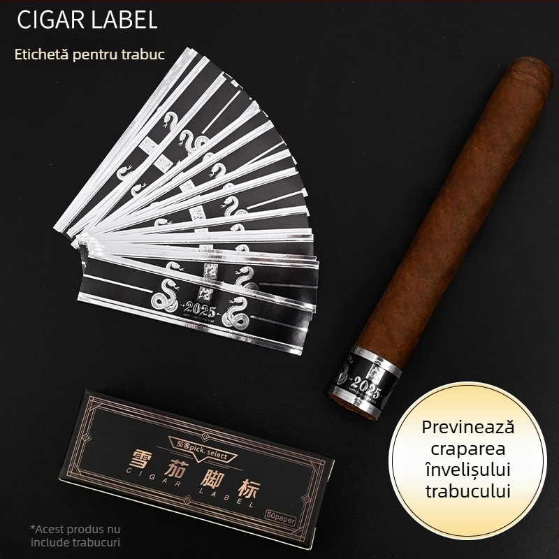 Patch protector decorativ pentru vârful de țigară - lucrat manual, cu adeziv în spate, din plastic, design Anul Șarpelui, stil lux ușor