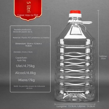Recipient pentru ulei alimentar din plastic, cu pereți groși și capac cu deschidere automată