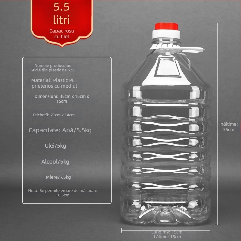 Recipient pentru ulei alimentar din plastic, cu pereți groși și capac cu deschidere automată