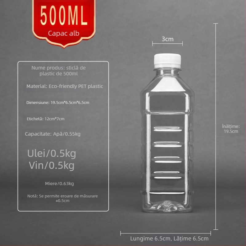 Recipient pentru ulei alimentar din plastic, cu pereți groși și capac cu deschidere automată