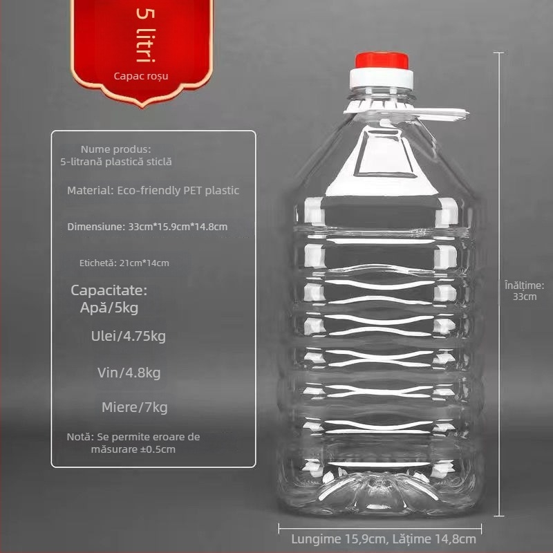 Recipient pentru ulei alimentar din plastic, cu pereți groși și capac cu deschidere automată