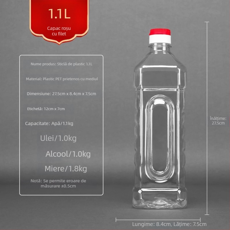 Recipient pentru ulei alimentar din plastic, cu pereți groși și capac cu deschidere automată