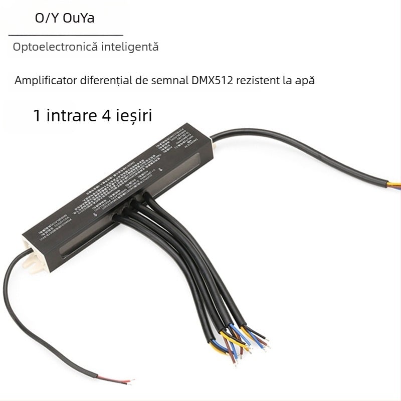 Amplificator de semnal DMX512/TTL pentru LED-uri colorate, interfață cablată, DC5-24V, suportă șiruri de lumini, module și benzi de lumină magice