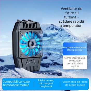 Răcitor pentru telefonul mobil H15, răcire cu aer și baterie, reglaj în trei trepte, răcire rapidă, compatibil cu telefoanele cu ecran tactil