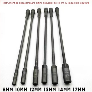 Lisuo Cheie cu prelungire lungă pentru socuri, oțel vanadiu, finisaj fosfat mangan negru