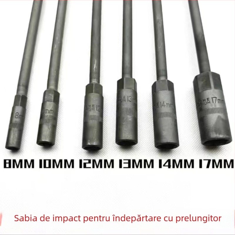 Lisuo Cheie cu prelungire lungă pentru socuri, oțel vanadiu, finisaj fosfat mangan negru