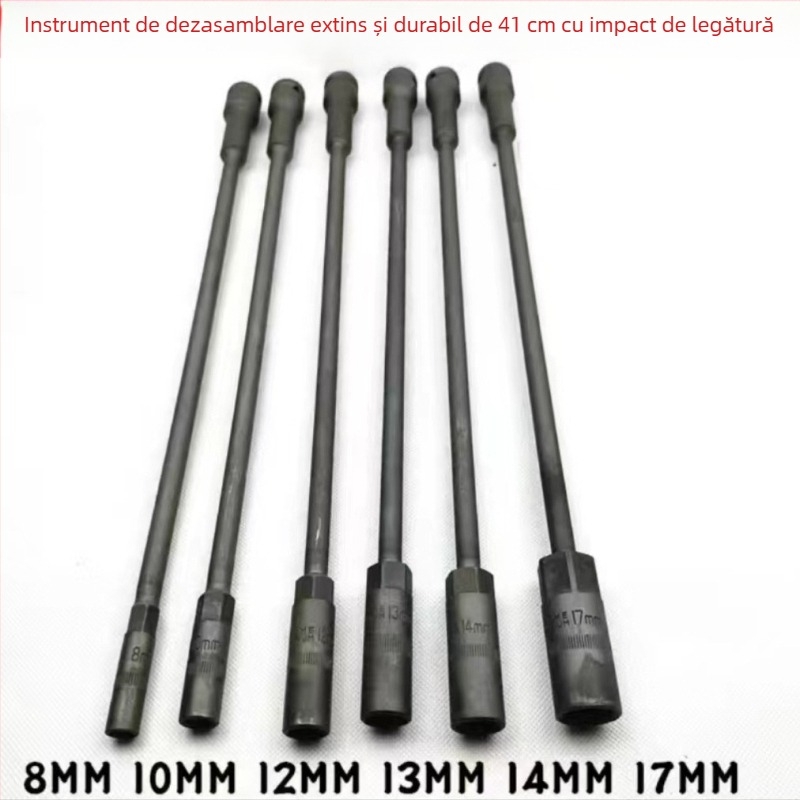 Lisuo Cheie cu prelungire lungă pentru socuri, oțel vanadiu, finisaj fosfat mangan negru