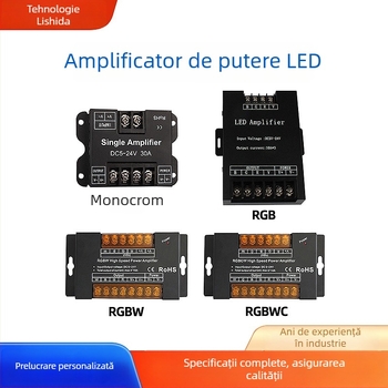 Amplificator LED pentru bandă RGB/RGBW, alimentare 12V/24V, carcasă metalică, model LSD-AF054, lisxchda