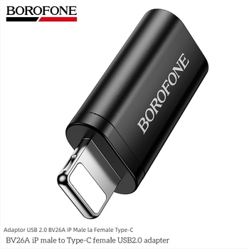 BOROFONE BV26A adaptor reîncărcabil de la iP masculin la Type-C feminin