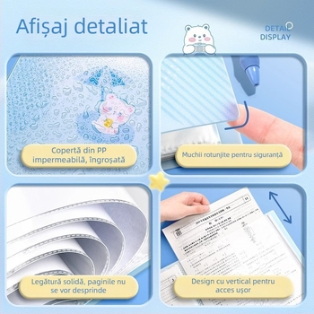 Mapă A4 pentru documente și partituri cu inserții transparente, material PP, 60 pagini, grosime 0.55 mm, Slow Work