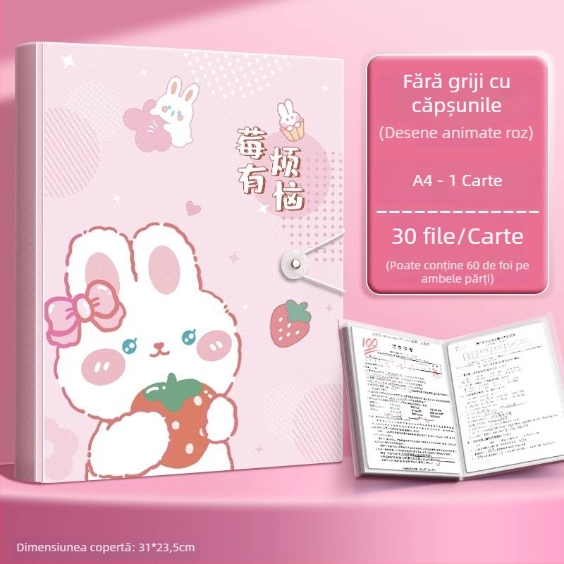 Mapă A4 pentru documente și partituri cu inserții transparente, material PP, 60 pagini, grosime 0.55 mm, Slow Work