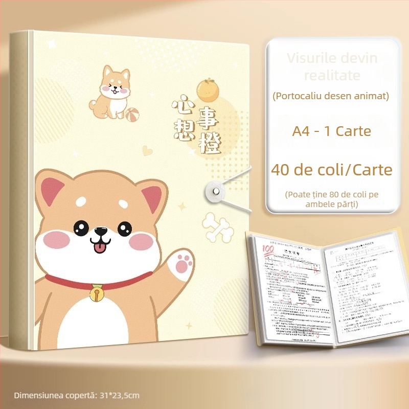 Mapă A4 pentru documente și partituri cu inserții transparente, material PP, 60 pagini, grosime 0.55 mm, Slow Work