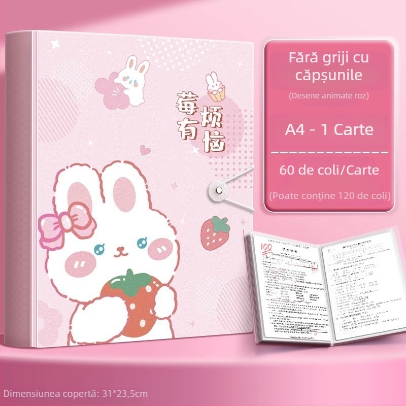 Mapă A4 pentru documente și partituri cu inserții transparente, material PP, 60 pagini, grosime 0.55 mm, Slow Work