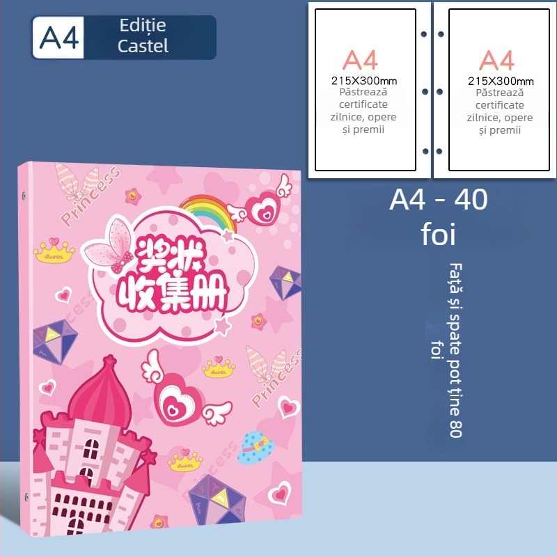 Carte de colectare a certificatelor, plastic, cu 3 găuri, brand youka, model 0526, 40 de pagini