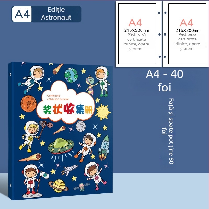 Carte de colectare a certificatelor, plastic, cu 3 găuri, brand youka, model 0526, 40 de pagini
