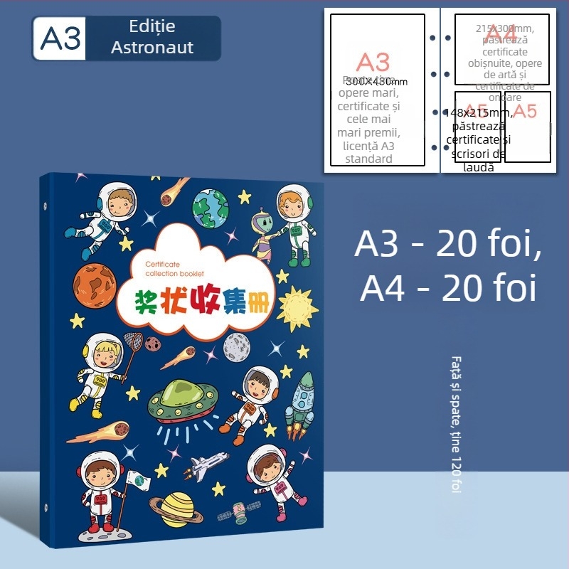 Carte de colectare a certificatelor, plastic, cu 3 găuri, brand youka, model 0526, 40 de pagini