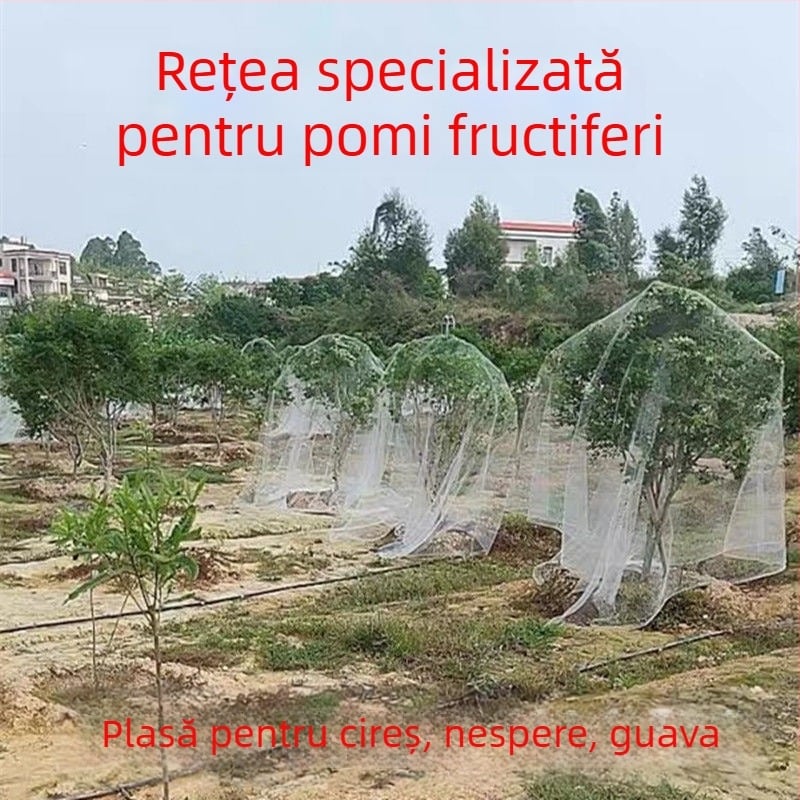 Plasă anti-păsări pentru pomi fructiferi, cireși, struguri și legume; plasă din nailon cu găuri de 2 cm