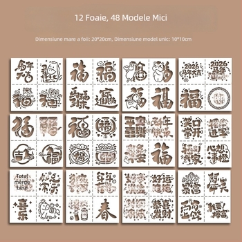 Șablon decupat pentru ștampilare cu motivul Anul Calului – kit pentru ștampilare, stil modern minimalist, cadou de afaceri