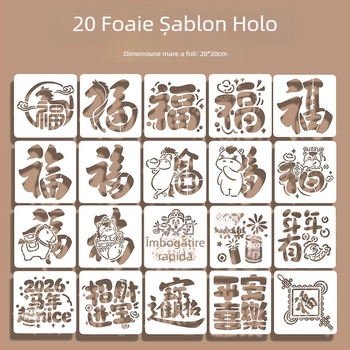 Șablon decupat pentru ștampilare cu motivul Anul Calului – kit pentru ștampilare, stil modern minimalist, cadou de afaceri