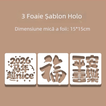 Șablon decupat pentru ștampilare cu motivul Anul Calului – kit pentru ștampilare, stil modern minimalist, cadou de afaceri
