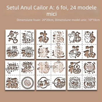 Șablon decupat pentru ștampilare cu motivul Anul Calului – kit pentru ștampilare, stil modern minimalist, cadou de afaceri